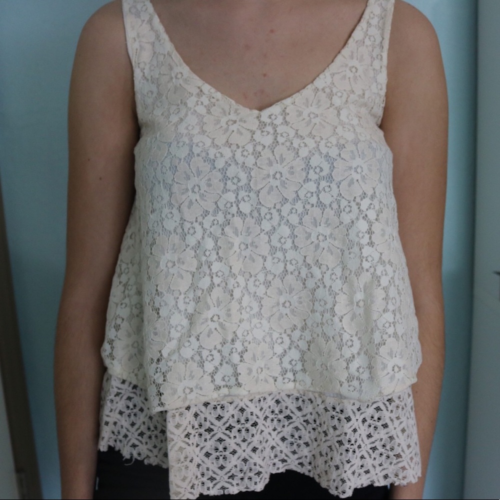 American Eagle white lace tank top